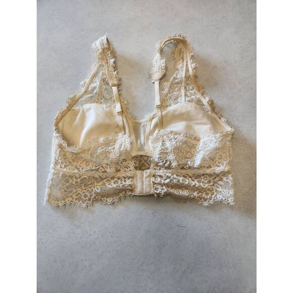 American Eagle Outfitters Aerie Bralette Cream Lace Size S Halter - Picture 2 of 3